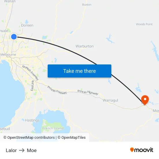 Lalor to Moe map