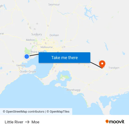 Little River to Moe map