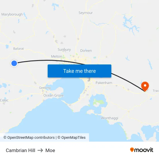 Cambrian Hill to Moe map