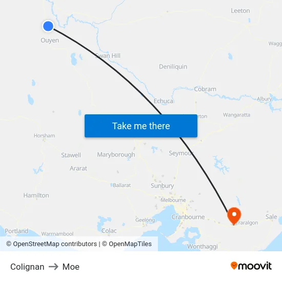 Colignan to Moe map