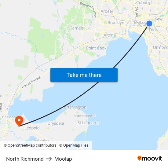 North Richmond to Moolap map