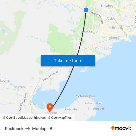 Rockbank to Moolap - Bal map