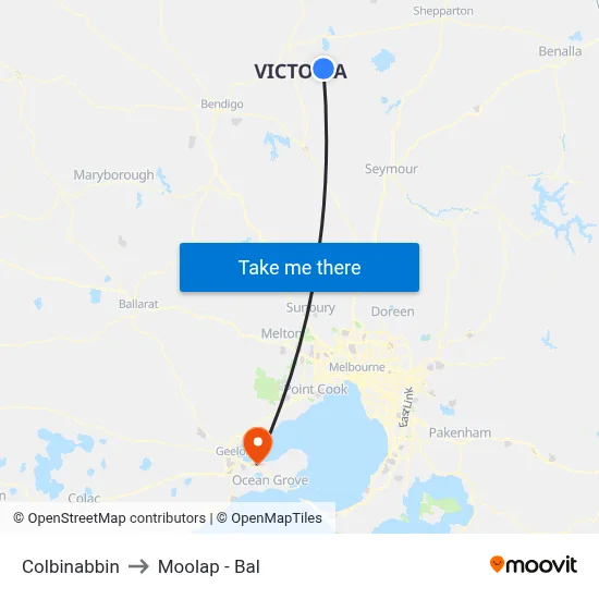 Colbinabbin to Moolap - Bal map