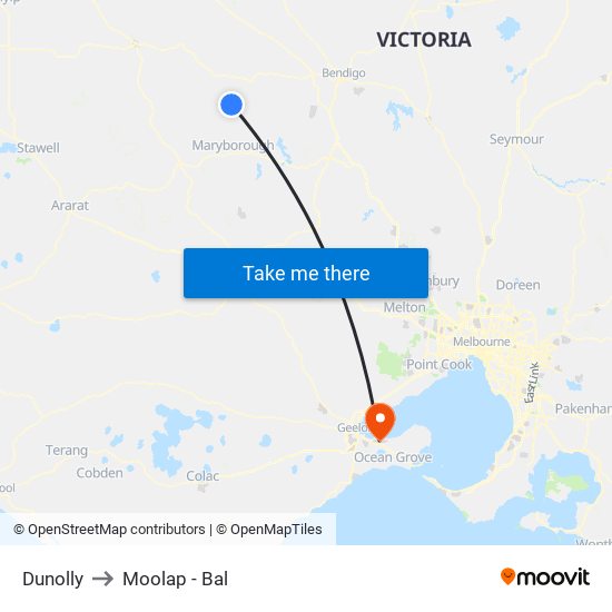 Dunolly to Moolap - Bal map