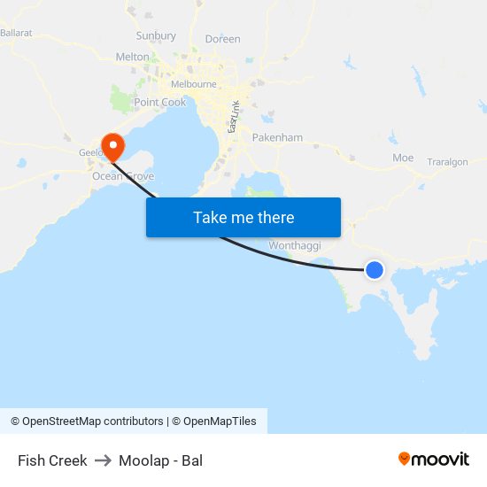 Fish Creek to Moolap - Bal map