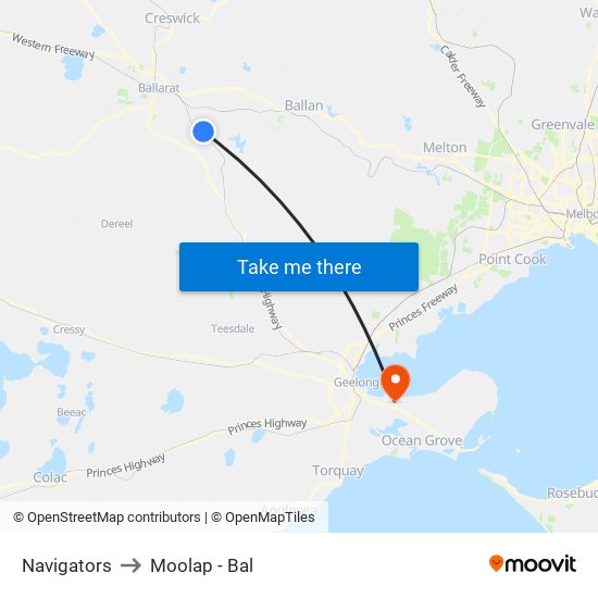 Navigators to Moolap - Bal map