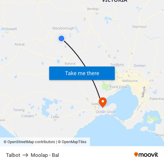 Talbot to Moolap - Bal map