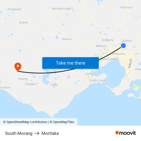 South Morang to Mortlake map