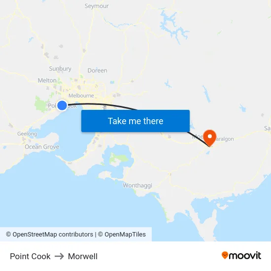 Point Cook to Morwell map