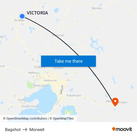 Bagshot to Morwell map