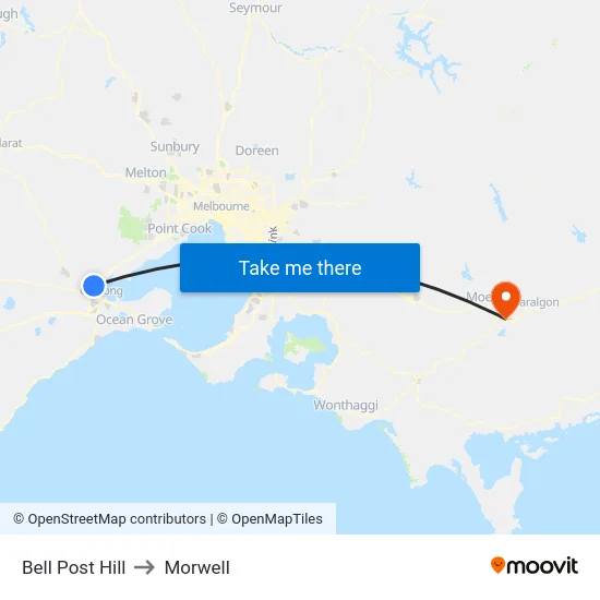 Bell Post Hill to Morwell map