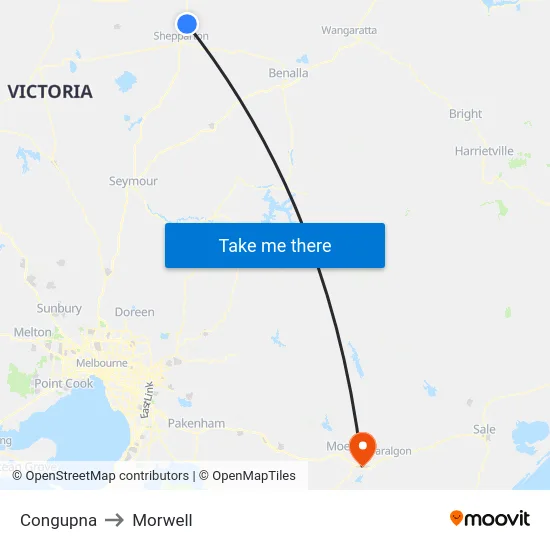 Congupna to Morwell map
