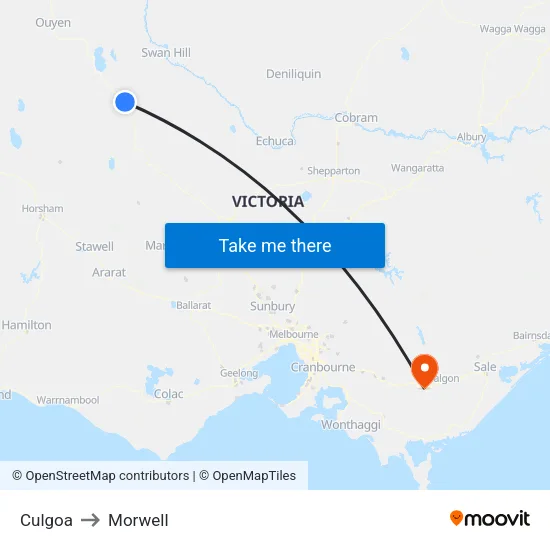 Culgoa to Morwell map
