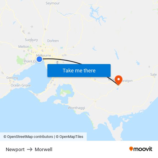 Newport to Morwell map