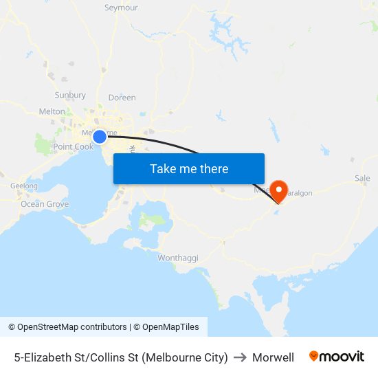 5-Elizabeth St/Collins St (Melbourne City) to Morwell map