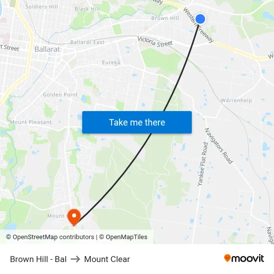 Brown Hill - Bal to Mount Clear map