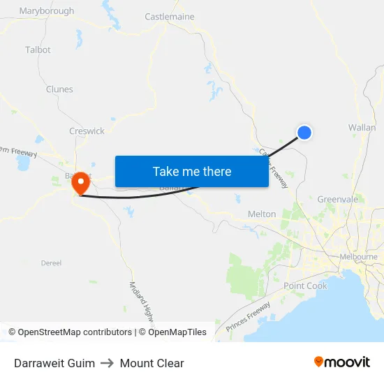 Darraweit Guim to Mount Clear map
