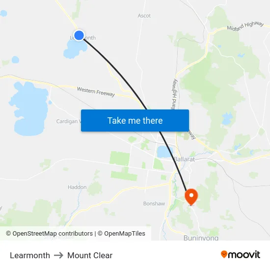 Learmonth to Mount Clear map