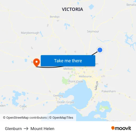 Glenburn to Mount Helen map