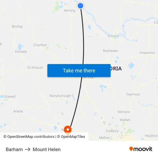 Barham to Mount Helen map