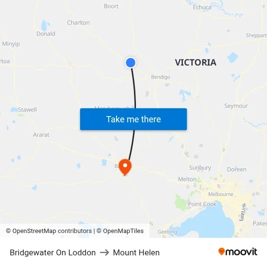 Bridgewater On Loddon to Mount Helen map