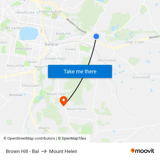 Brown Hill - Bal to Mount Helen map