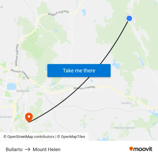 Bullarto to Mount Helen map