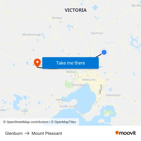 Glenburn to Mount Pleasant map