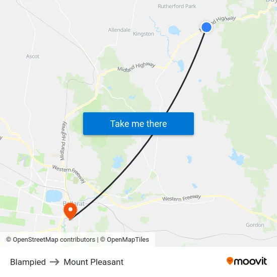 Blampied to Mount Pleasant map