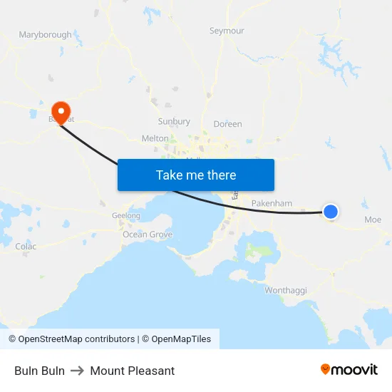 Buln Buln to Mount Pleasant map