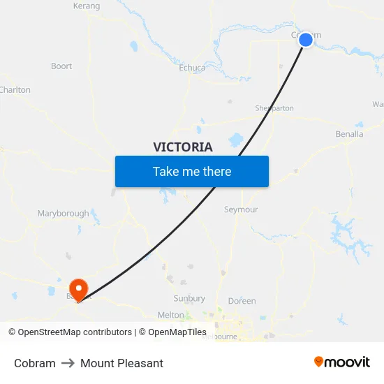 Cobram to Mount Pleasant map
