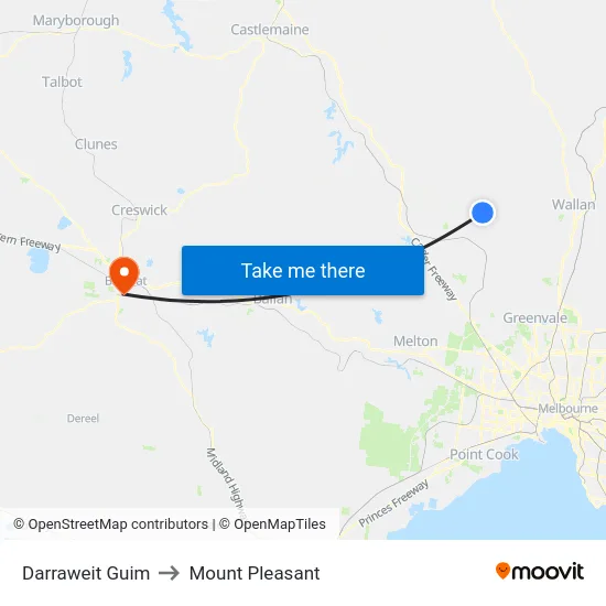 Darraweit Guim to Mount Pleasant map