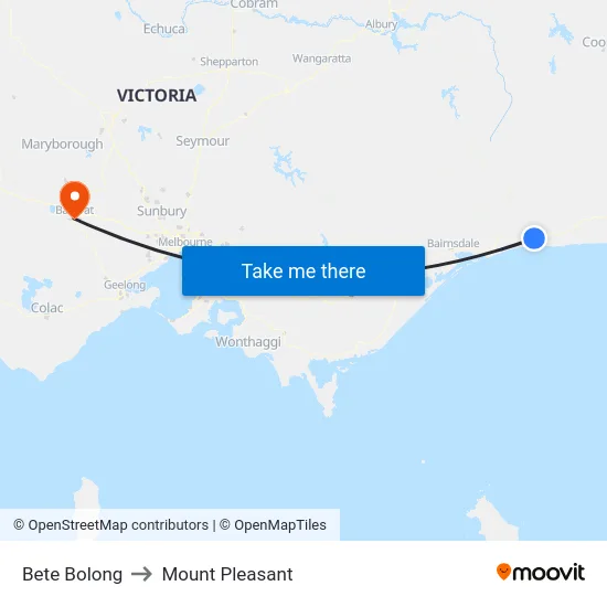 Bete Bolong to Mount Pleasant map