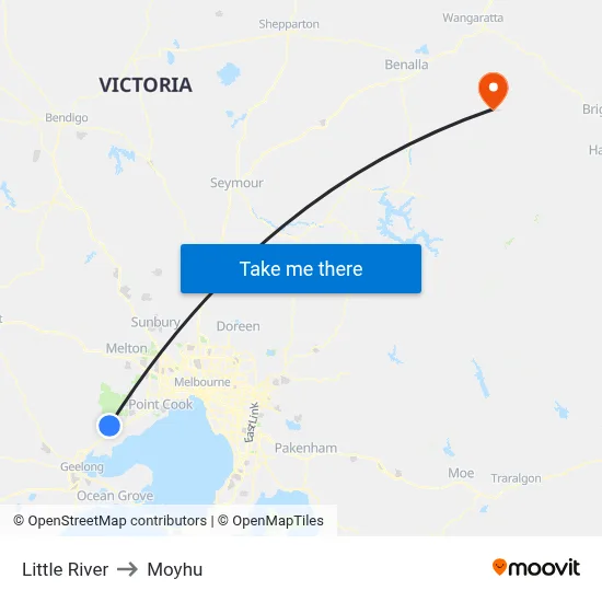Little River to Moyhu map