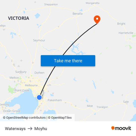 Waterways to Moyhu map