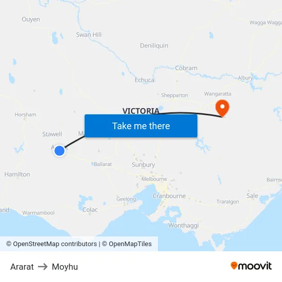 Ararat to Moyhu map