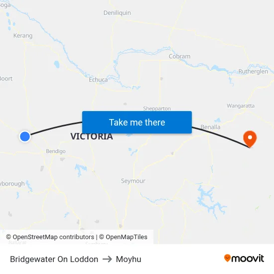 Bridgewater On Loddon to Moyhu map