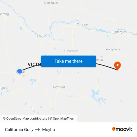 California Gully to Moyhu map