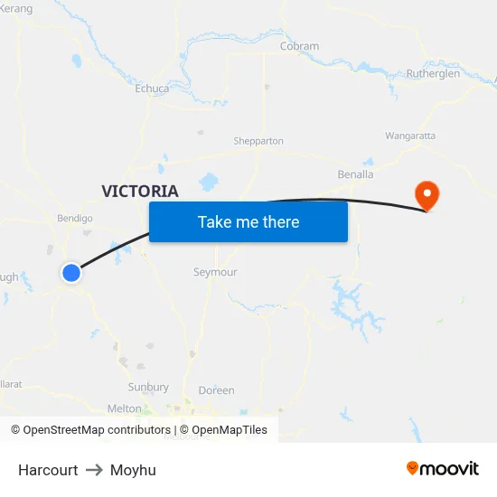 Harcourt to Moyhu map