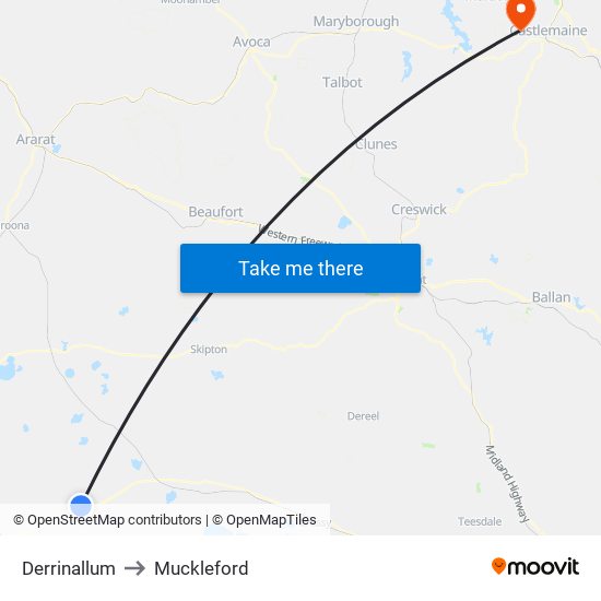 Derrinallum to Muckleford map