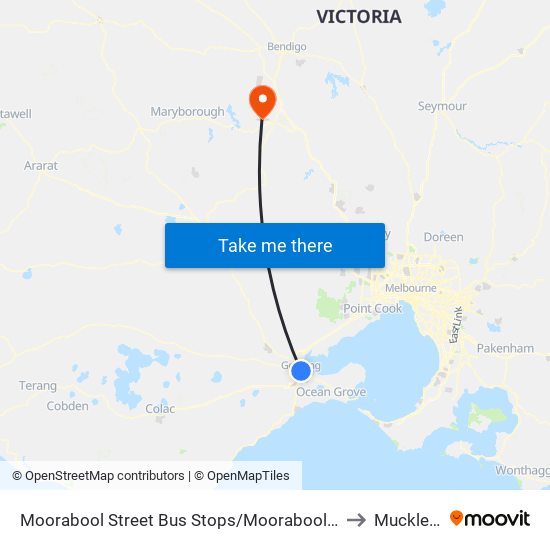 Moorabool Street Bus Stops/Moorabool St (Geelong) to Muckleford map