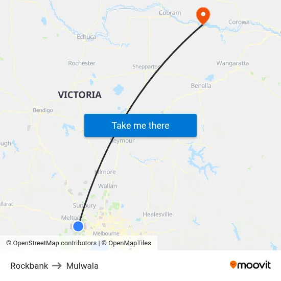 Rockbank to Mulwala map