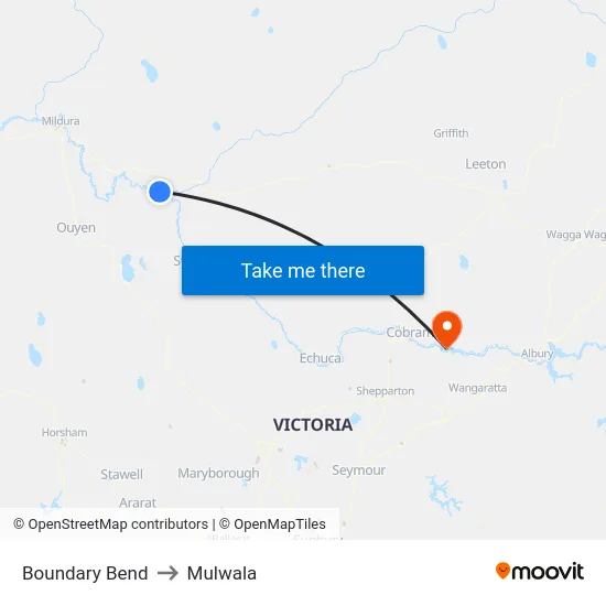 Boundary Bend to Mulwala map