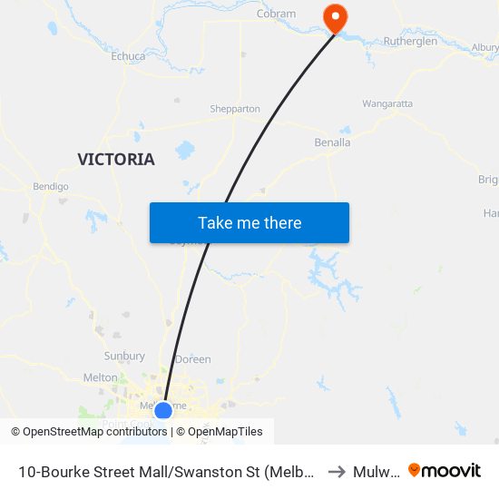 10-Bourke Street Mall/Swanston St (Melbourne City) to Mulwala map