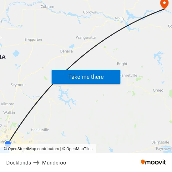 Docklands to Munderoo map