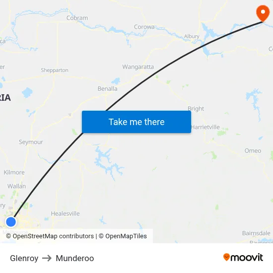 Glenroy to Munderoo map