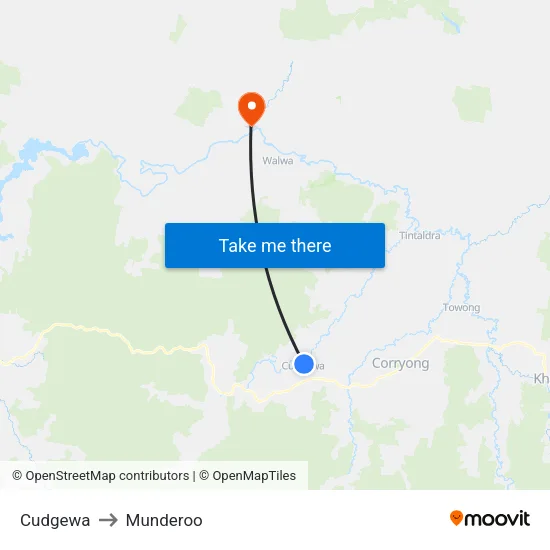 Cudgewa to Munderoo map