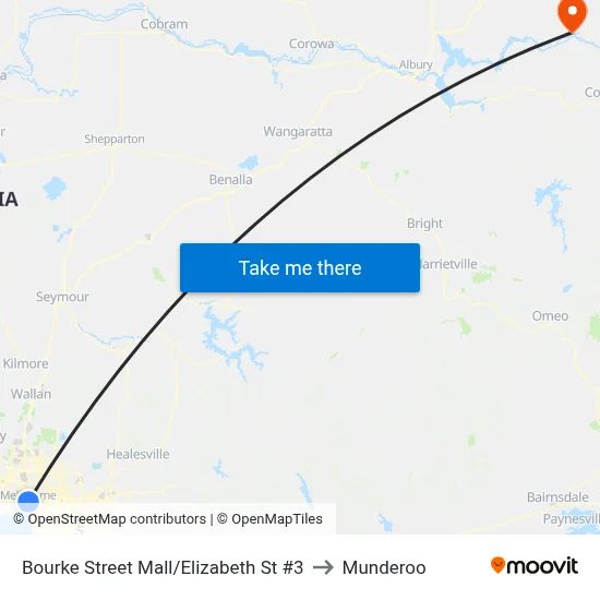 Bourke Street Mall/Elizabeth St #3 to Munderoo map