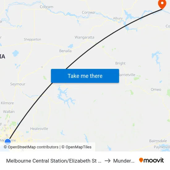 Melbourne Central Station/Elizabeth St #5 to Munderoo map