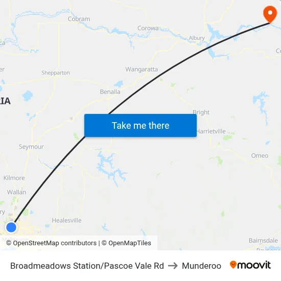 Broadmeadows Station/Pascoe Vale Rd to Munderoo map
